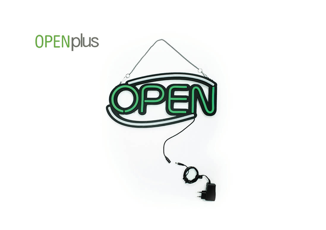 Επιγραφή OPEN plus